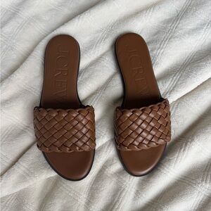 J. Crew Women's Tan Woven Slide Sandals